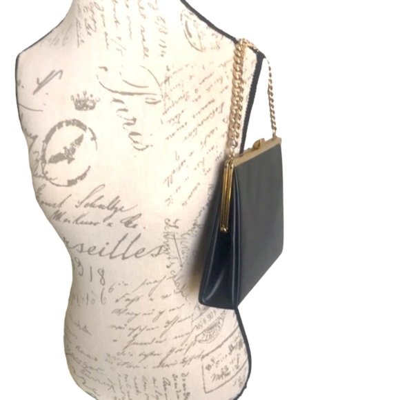Black Trapezoid Clutch Shoulder Bag - Picture 5 of 6